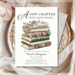 Wildflower   Book Theme Baby Shower Invitation