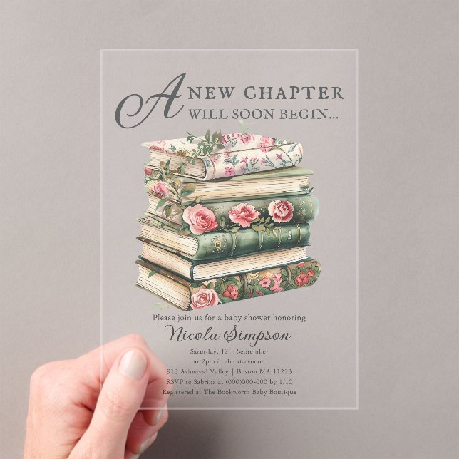 Wildflower | Book Theme Baby Shower Invitation (Insitu (Handheld))