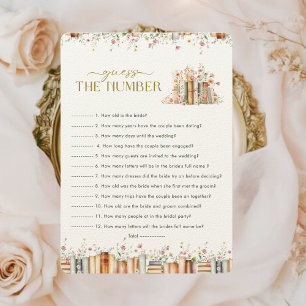 Wildflower Book Themed Guess the Number Bridal Gam