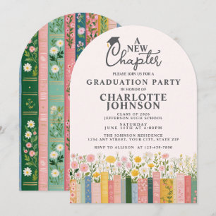 Wildflower Books A New Chapter Graduation Party Invitation