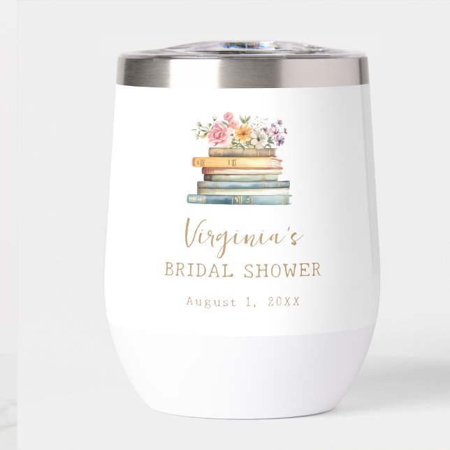 Wildflower Books Bridal Shower (Wildflower Books Bridal Shower Thermal Wine Tumbler by Painted Paperie
)