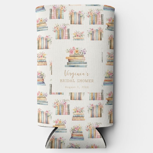 Wildflower Books Bridal Shower Seltzer Can Cooler (Front)