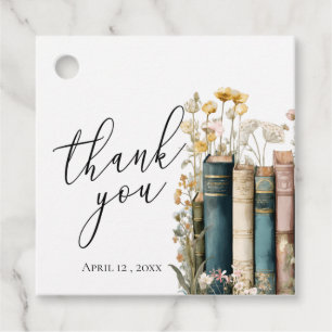 Wildflower Books Bridal Shower Thank You Gift Tag