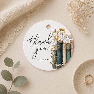 Wildflower Books Bridal Shower Thank You Gift Tag