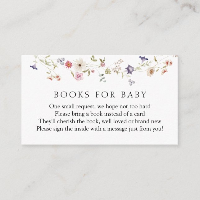 Wildflower Books for Baby Enclosure Card (Front)