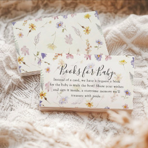 Wildflower Books for Baby Floral Baby Shower Enclosure Card