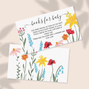 Wildflower Books for Baby Watercolor Floral Enclosure Card
