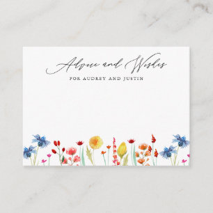 Wildflower Border Couple Shower Small Advice Card