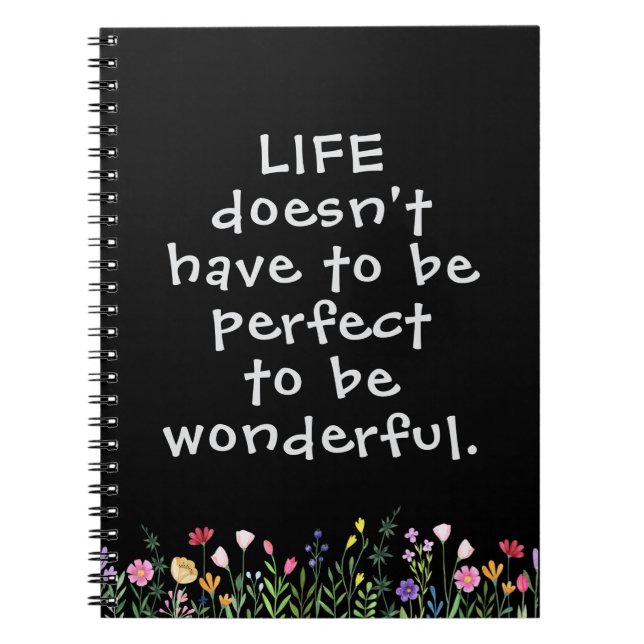 Wildflower Border Custom Quote Notebook (Front)