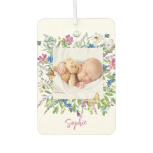 Wildflower Border Photo  Car Air Freshener