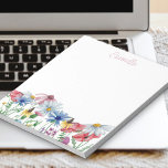 Wildflower Border Pretty Personalised Notepad<br><div class="desc">Pretty wildflower notepad to personalise with your name. This watercolor floral design has a border of wild flowers including poppy,  daisy,  coneflower and cornflower,  with hand lettered typography.</div>