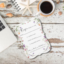 Wildflower Border Wedding RSVP Card
