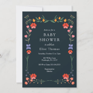 Wildflower Botanic Garden Baby Shower Invitation