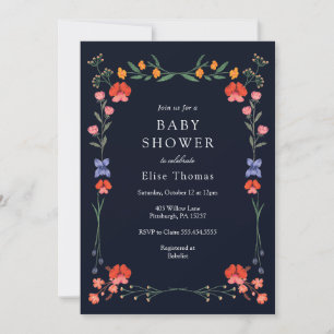 Wildflower Botanic Garden Baby Shower  Invitation
