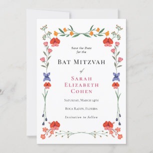 Wildflower Botanic Garden Bat Mitzvah  Invitation