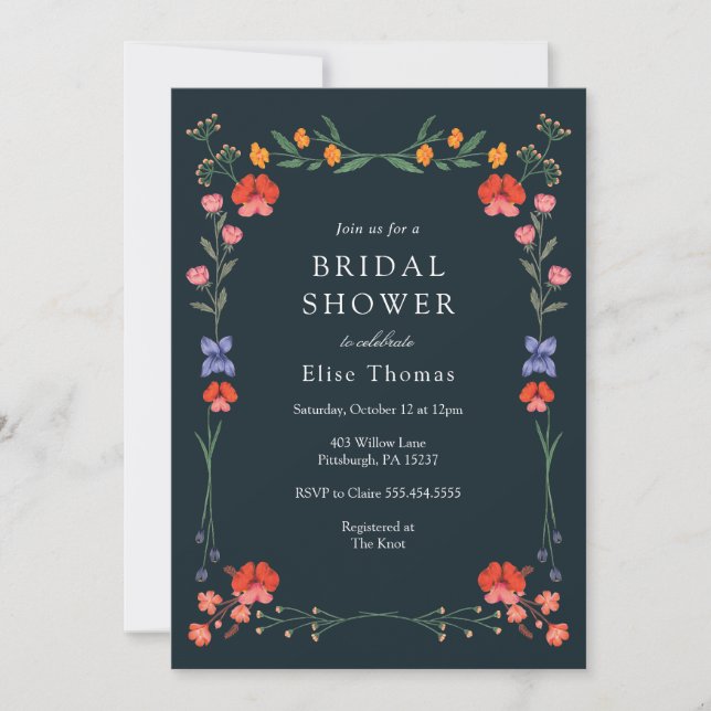 Wildflower Botanic Garden Bridal Shower  Invitation (Front)