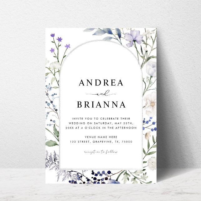 Wildflower Botanical Arch Frame All in One Wedding Invitation (Creator Uploaded)