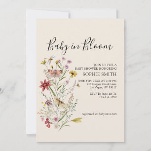 Wildflower Botanical Baby In Bloom Invitation
