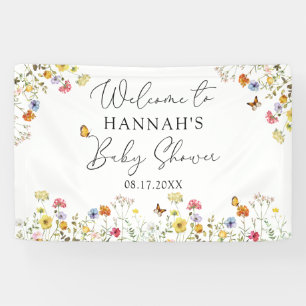 Wildflower Botanical Baby Shower Welcome Banner