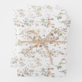 Wildflower botanical baby shower wrapping paper sheet