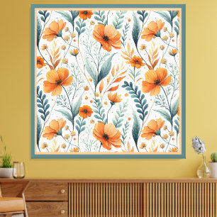 Wildflower Botanical Boho Canvas Print