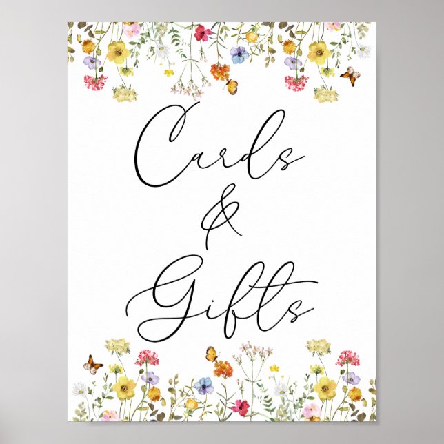 Wildflower Botanical Boho Cards & Gifts Wedding Poster (Front)