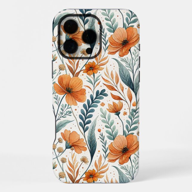 Wildflower Botanical Boho Floral Watercolor iPhone Case (Back)