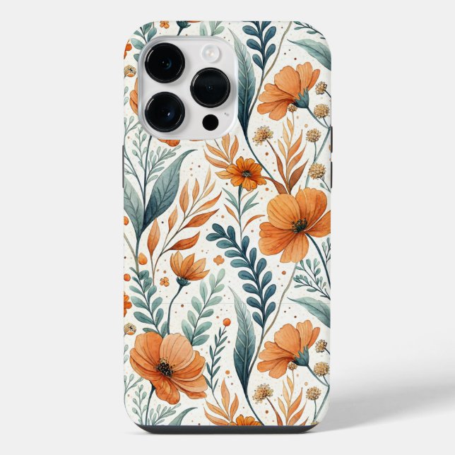 Wildflower Botanical Boho Floral Watercolor iPhone Case (Back)