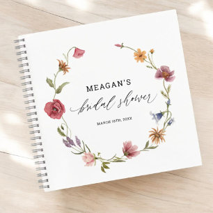 Wildflower Botanical Bridal Shower Guestbook Notebook