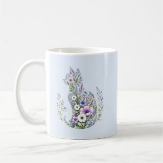 Wildflower Botanical Cat Silhouette Coffee Mug