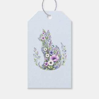 Wildflower Botanical Cat Silhouette Gift Tags