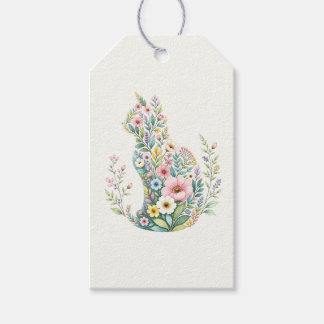 Wildflower Botanical Cat Silhouette Gift Tags