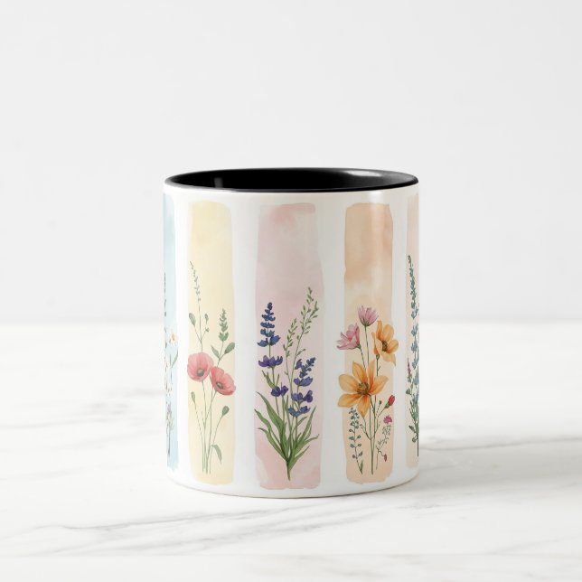 Wildflower Botanical Coffee Mug | Lavender Daisy  (Center)