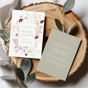 Wildflower Botanical Floral Frame Bridal Shower Invitation