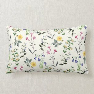 Wildflower Botanical Floral Lumbar Pillow