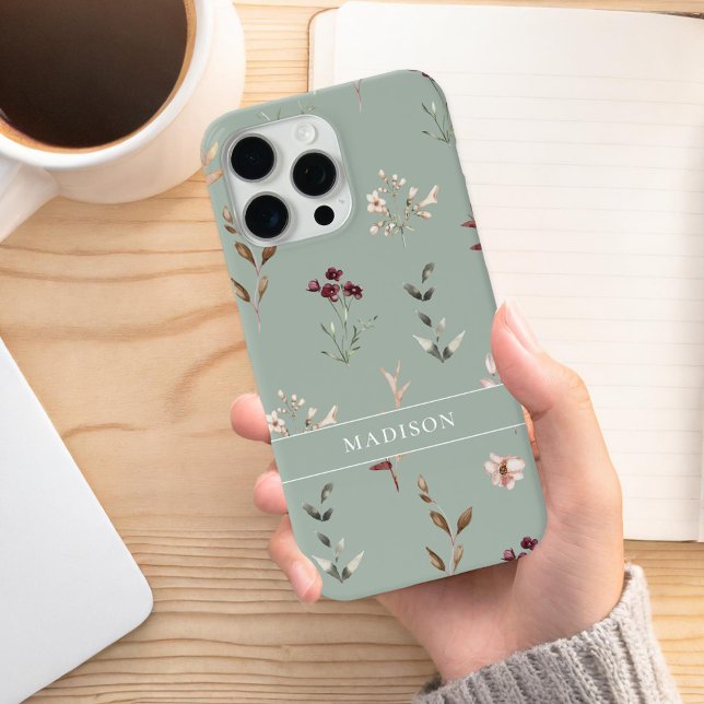 Wildflower Botanical Floral Name Monogram Case-Mate iPhone Case (Creator Uploaded)