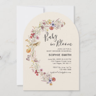 Wildflower Botanical Garden Baby In Bloom Invitation