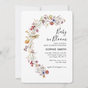 Wildflower Botanical Garden Baby In Bloom Invitation