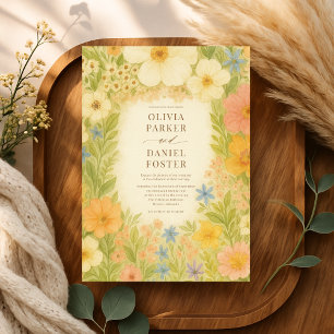 Wildflower Botanical Garden Floral Wedding Invitation
