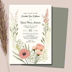 Wildflower Botanical Garden Spring Wedding Invitation