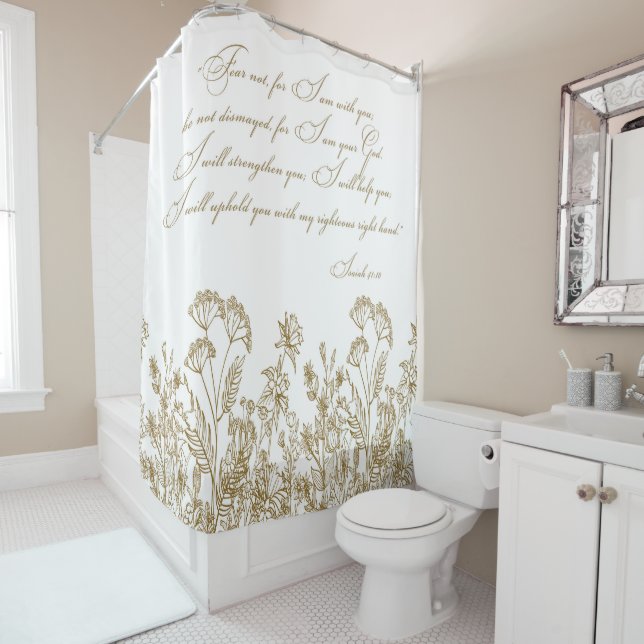 Wildflower Botanical Isaiah 41:10 Christian Shower Curtain (In Situ)