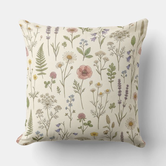 Wildflower Botanical Pillow (Front)