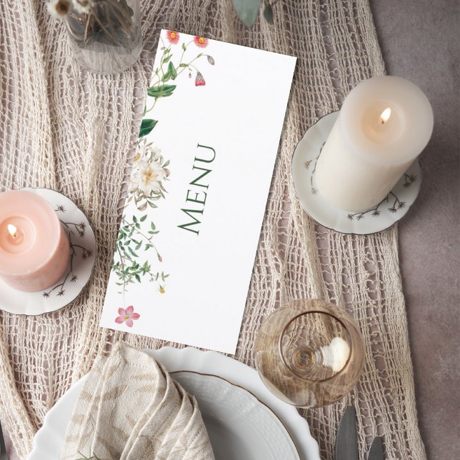 Wildflower Botanical Wedding Menu Card (Creator Uploaded)