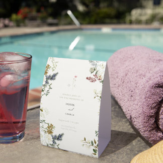 Wildflower Botanical Wedding Table Tent Sign