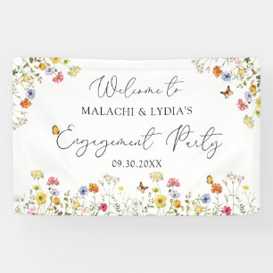 Wildflower Botanical Welcome Engagement Party Sign
