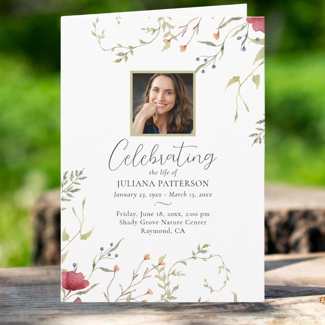 Wildflower Botanicals Order of Service Funeral Programme (Creator Uploaded)