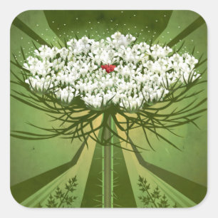 Wildflower Botanicals: Queen Anne's Lace Square Sticker