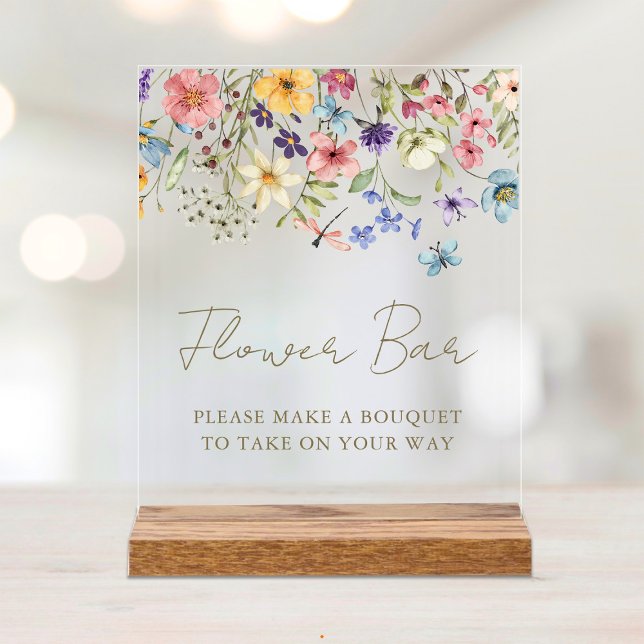 Wildflower Bouquet Bloom Flower Bar Acrylic Sign (Creator Uploaded)