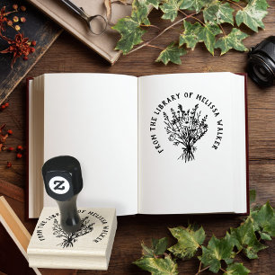 Wildflower Bouquet CUSTOM Personalised  Rubber Stamp