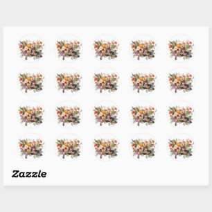 Wildflower Bouquet Floral Beautiful Classic Round Sticker